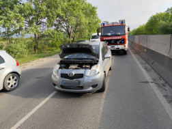 A szentendrei hivatásos tűzoltók áramtalanították és átvizsgálták a járműveket