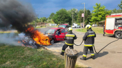 A tűz a motortérben keletkezett