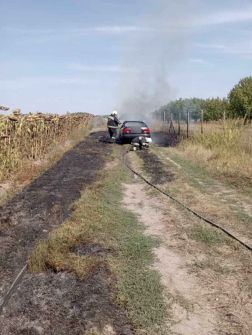 A tűz átterjedt a gépkocsi környezetére is