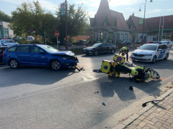 A felborult motor forgalmi akadályt okozott