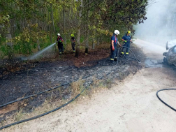 A monori hivatásos tűzoltók hőkamerával átvizsgálták a járművet