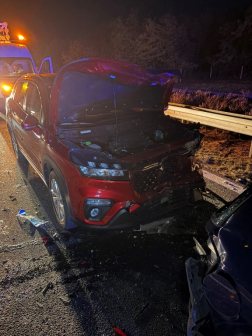  	Négy személygépkocsi ütközött össze az M5-ös autópályán