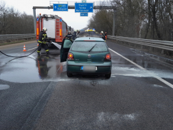 Az ütközés következtében kigyulladt az autó az M7-es autópályán