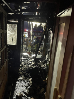 Az épület előszobája égett