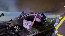 Teljes egészében égett az autó