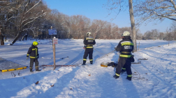Jégről mentési gyakorlat Vácon