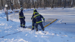  	Jégről mentési gyakorlat Vácon