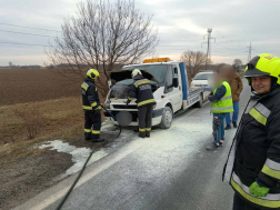 Menet közben kapott lángra a teherautó