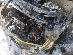 A motortérben keletkezett a tűz