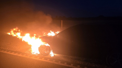  	Menet közben kapott lángra egy gépkocsi az M4-es autóúton