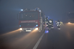 Erdő aljnövényzete égett az M5-ös autópálya mellett